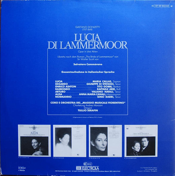 Gaetano Donizetti - Maria Callas, Giuseppe di Stefano, Tito Gobbi, Coro Del Maggio Musicale Fiorentino E Orchestra Del Maggio Musicale Fiorentino, Tullio Serafin : Lucia Di Lammermoor (2xLP, Mono, RE)