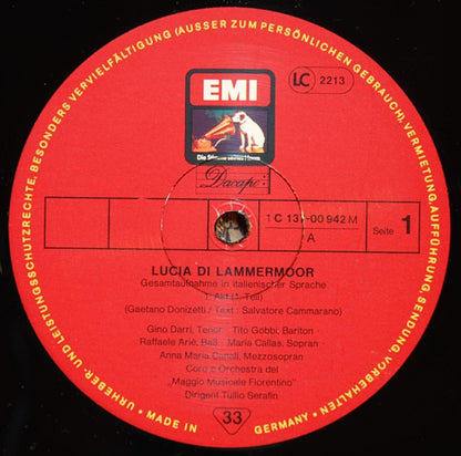 Gaetano Donizetti - Maria Callas, Giuseppe di Stefano, Tito Gobbi, Coro Del Maggio Musicale Fiorentino E Orchestra Del Maggio Musicale Fiorentino, Tullio Serafin : Lucia Di Lammermoor (2xLP, Mono, RE)