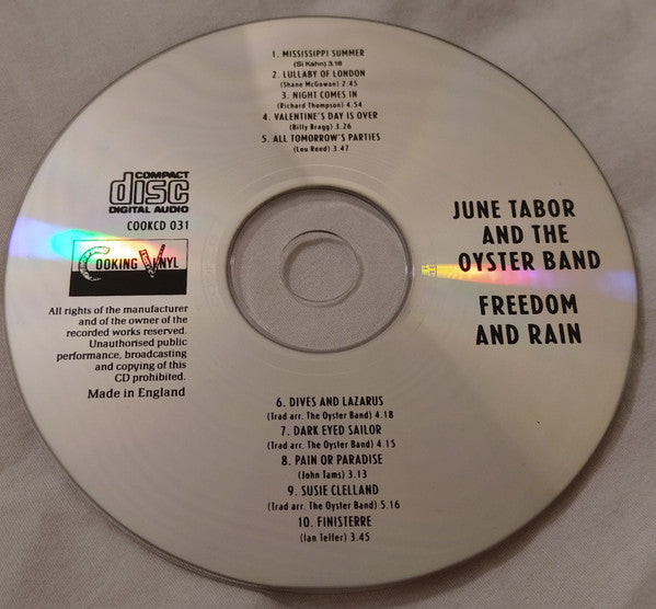 June Tabor & Oysterband : Freedom And Rain (CD, Album)