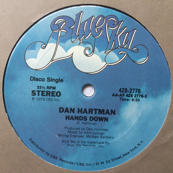 Dan Hartman : Hands Down (12", Single)