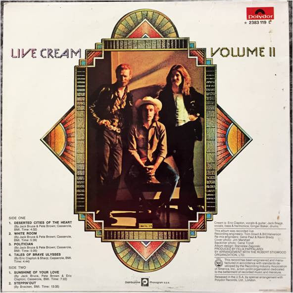 Cream (2) : Live Cream Volume II (LP, Album)