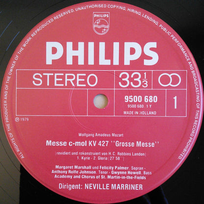 Wolfgang Amadeus Mozart, Chorus Of St Martin In The Fields & The Academy Of St. Martin-in-the-Fields, Sir Neville Marriner : Mass In C Minor K.427 "Grosse Messe" (LP)