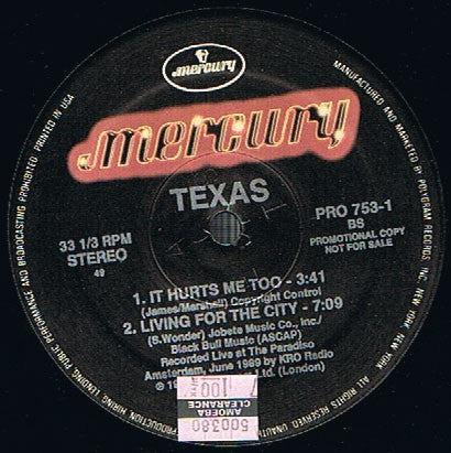 Texas : Everyday Now Live (12", EP, Promo)