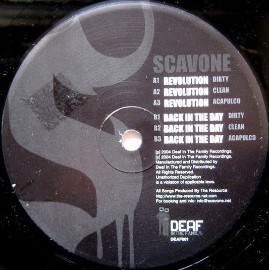 Don Scavone : Revolution / Back In The Day (12")