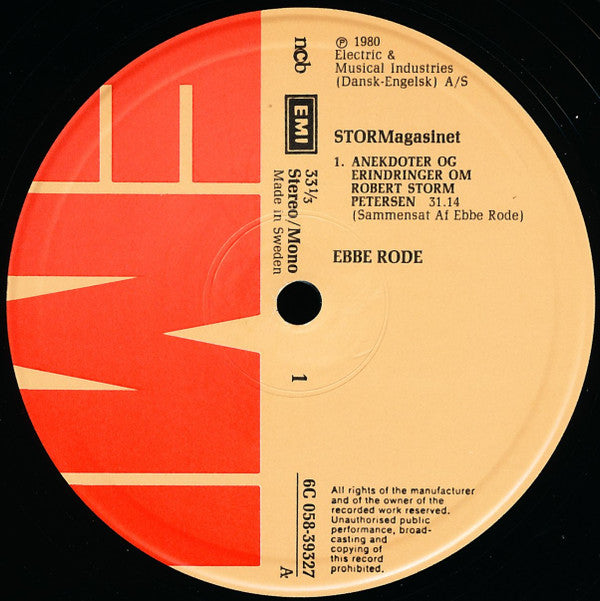 Ebbe Rode : Stormagasinet, En Aften Med Ebbe Rode (LP)