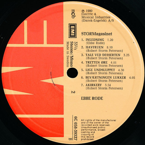 Ebbe Rode : Stormagasinet, En Aften Med Ebbe Rode (LP)
