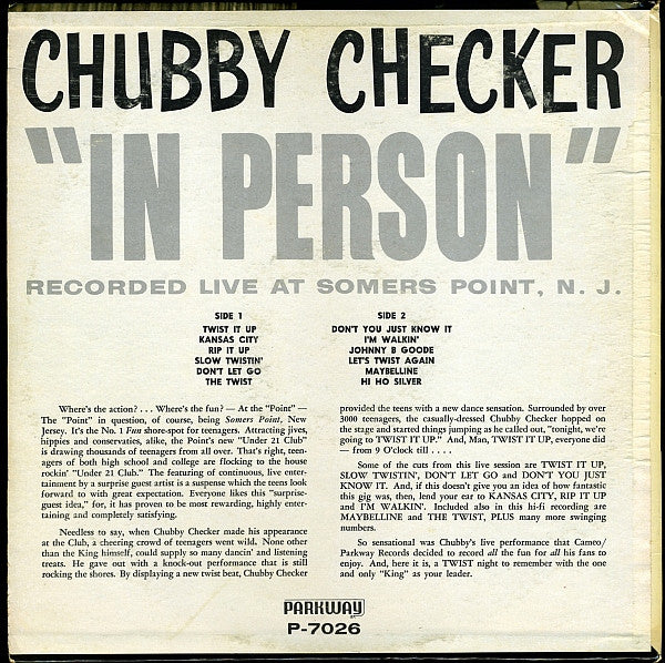 Chubby Checker : Chubby Checker "In Person" (LP, Mono)