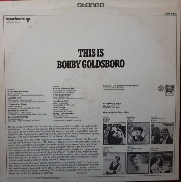 Bobby Goldsboro : This Is Bobby Goldsboro (LP, Album)