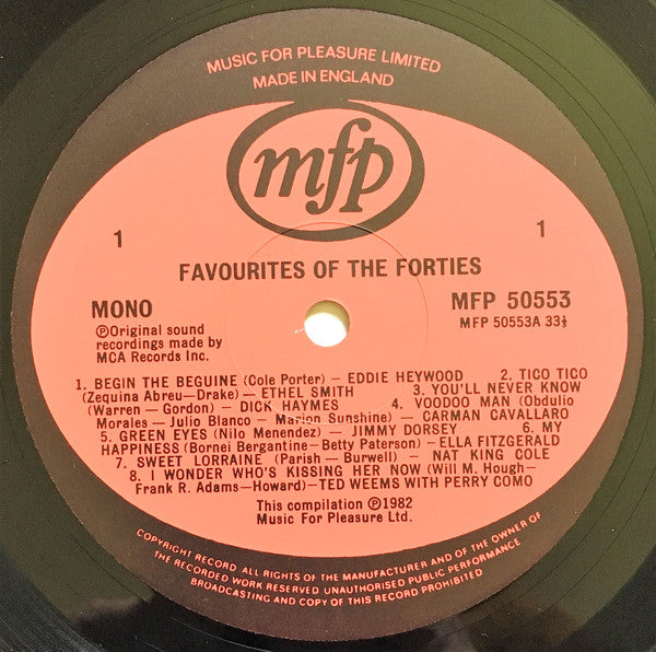 Various : Favourites Of The Forties (LP, Comp, Mono)