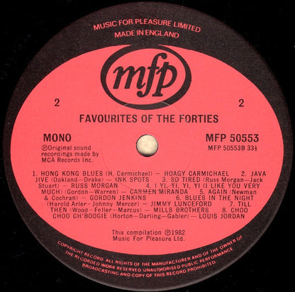 Various : Favourites Of The Forties (LP, Comp, Mono)