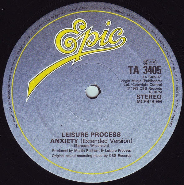 Leisure Process : Anxiety (Neurotica Mix) (12")