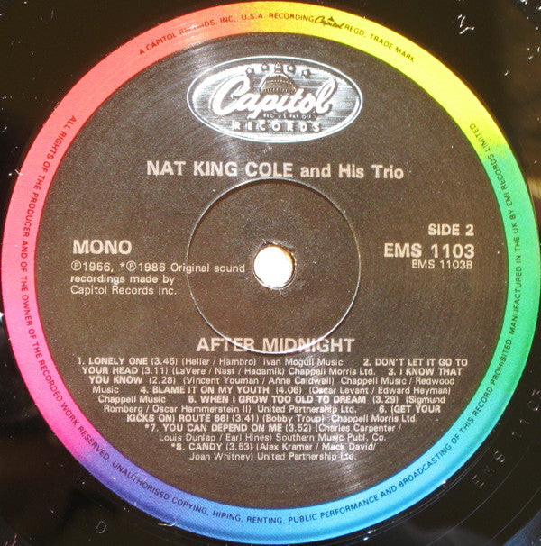 The Nat King Cole Trio : After Midnight (LP, Album, Mono, RE, RM)