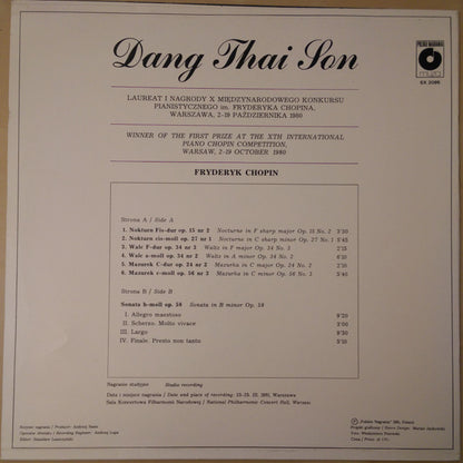 Dang Thai Son Plays Frédéric Chopin : Dang Thai Son Plays Chopin (LP)