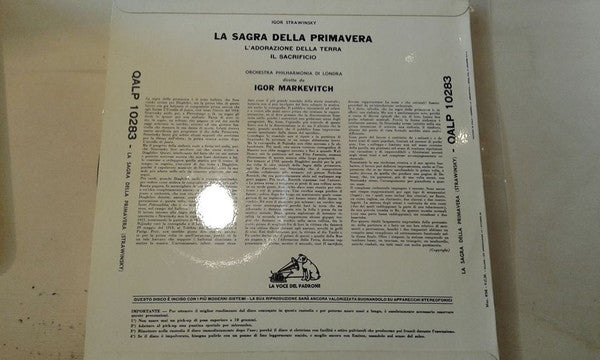 Igor Stravinsky - Philharmonia Orchestra / Igor Markevitch : La Sagra Della Primavera (LP)