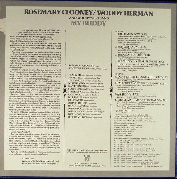 Rosemary Clooney / Woody Herman And The Woody Herman Big Band : My Buddy (LP, Album)