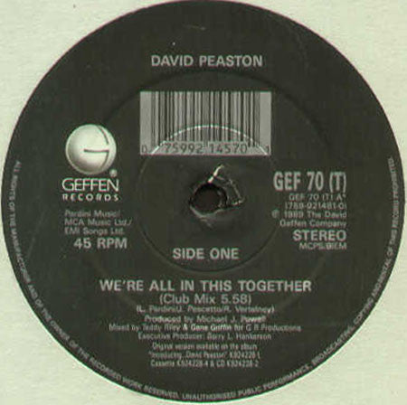 David Peaston : We're All In This Together (12")