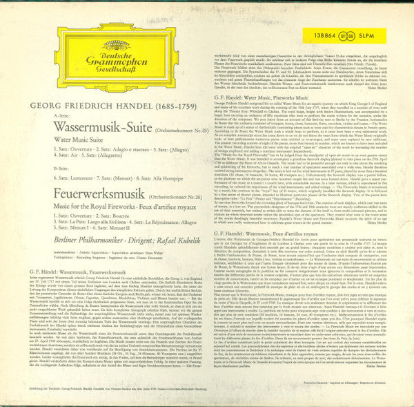 Georg Friedrich Händel - Berliner Philharmoniker · Rafael Kubelik : Wassermusik-Suite · Feuerwerksmusik (LP)