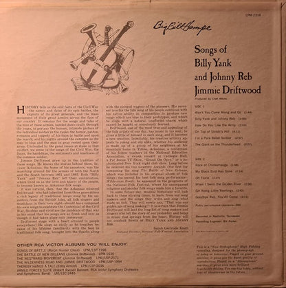 Jimmy Driftwood : Songs Of Billy Yank And Johnny Reb (LP, Album, Mono)