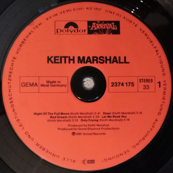 Keith Marshall : Keith Marshall (LP, Album)