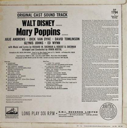 Various : Walt Disney's Mary Poppins: Original Cast Sound Track (LP, Album, Mono)