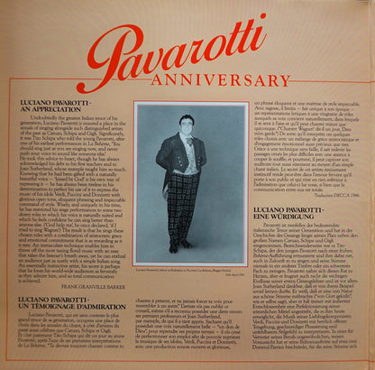 Luciano Pavarotti : Anniversary (LP, Comp)