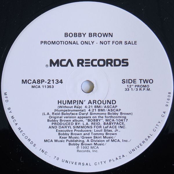 Bobby Brown : Humpin' Around (12", Single, Promo)