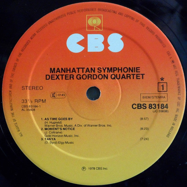 Dexter Gordon Quartet : Manhattan Symphonie (LP, Album)