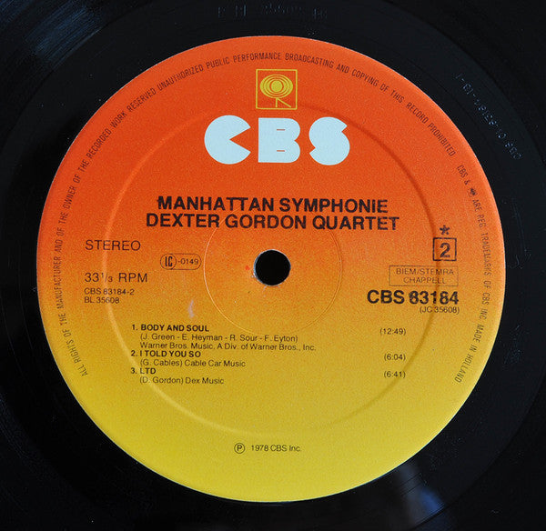 Dexter Gordon Quartet : Manhattan Symphonie (LP, Album)