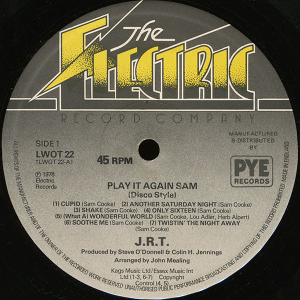 J.R.T. : Play It Again Sam (Disco Style) (12")