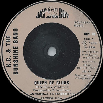 KC & The Sunshine Band : Queen Of Clubs (7", Single, Pea)