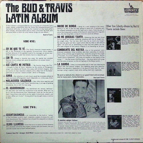 Bud And Travis : The Bud & Travis Latin Album  (LP, Album, Mono)