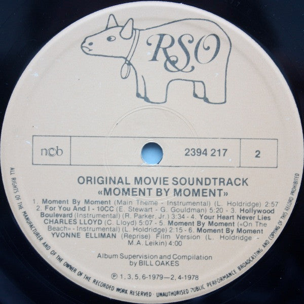 Various : Moment By Moment Original Movie Soundtrack (LP, Album)