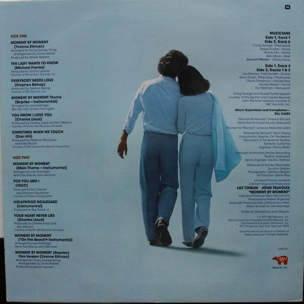 Various : Moment By Moment Original Movie Soundtrack (LP, Album)