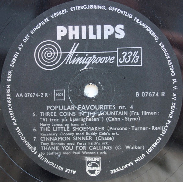 Various : Popular Favourites No. 4 (10", Comp)