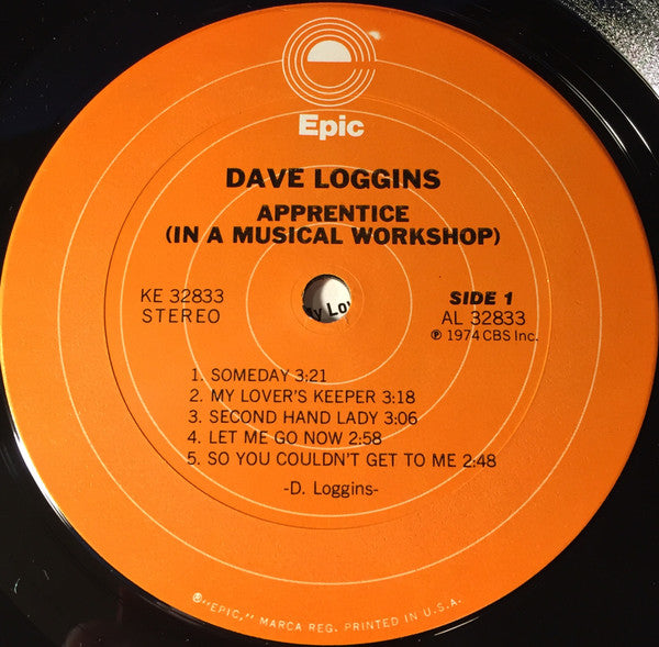 Dave Loggins : Apprentice (In A Musical Workshop) (LP, Album, Pit)