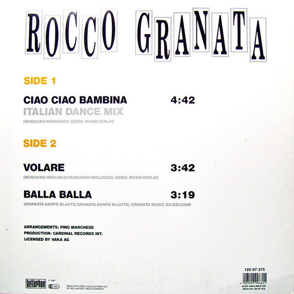 Rocco Granata : Ciao Ciao Bambina (Dance Version 1990) (12", Maxi)