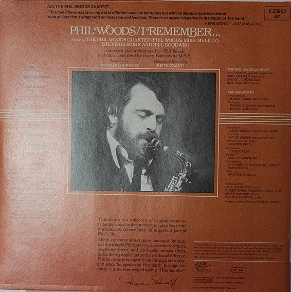 Phil Woods : I Remember... (LP, Album, Gat)