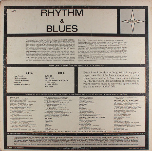 Various : Rhythm & Blues - The Best Of The Vocal Groups (LP, Comp, Mono)