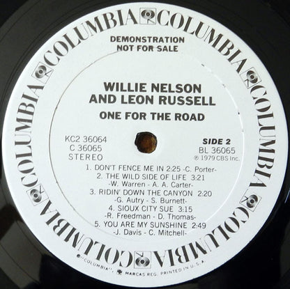 Willie Nelson And Leon Russell : One For The Road (2xLP, Album, Promo, Gat)