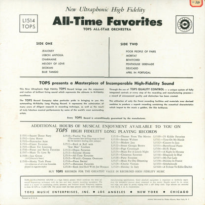 Tops All-Star Orchestra : All-Time Favorites (LP, Mono)