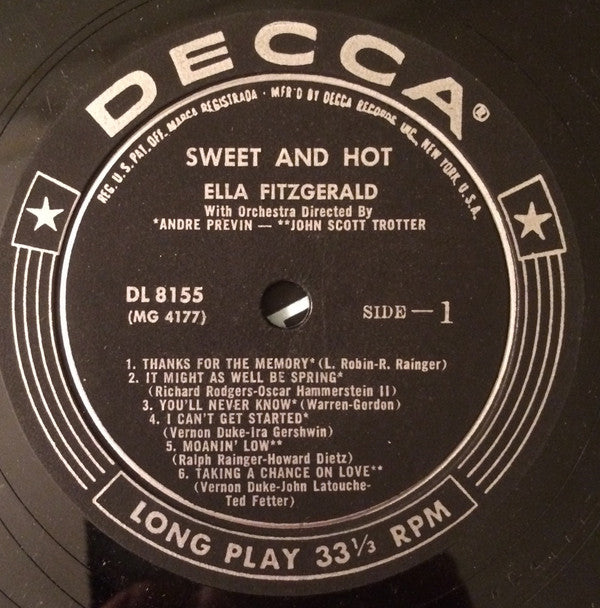 Ella Fitzgerald : Sweet And Hot (LP, Album)