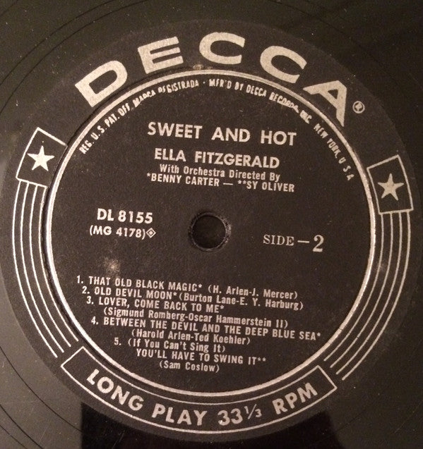 Ella Fitzgerald : Sweet And Hot (LP, Album)