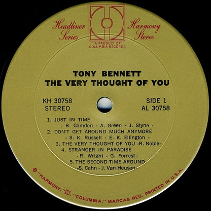 Tony Bennett : The Very Thought Of You (LP, Comp)