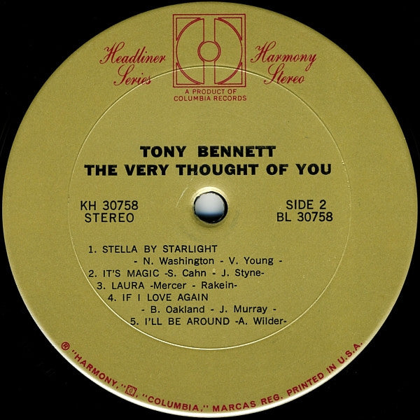 Tony Bennett : The Very Thought Of You (LP, Comp)