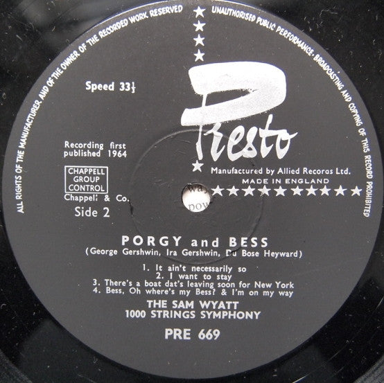 The Sam Wyatt 1000 Strings Symphony : Porgy And Bess (LP)