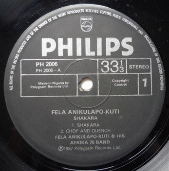 Fela Kuti And Africa 70 : Chop And Quench (LP, Comp)