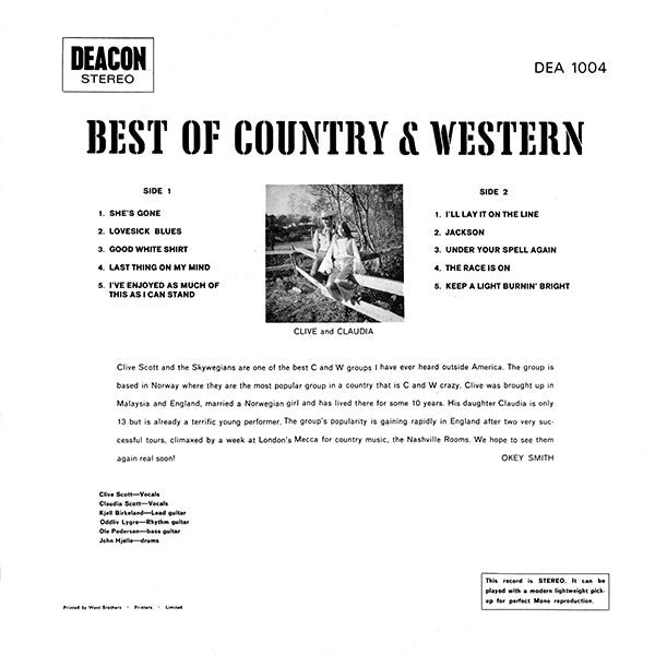 Clive Scott & The Skywegians : Best Of Country & Western (LP, Album, RP)