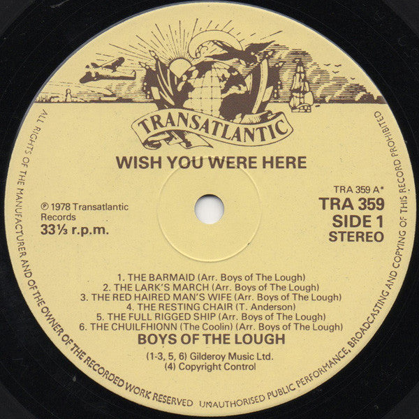 The Boys Of The Lough : Wish You Were Here (LP)