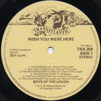 The Boys Of The Lough : Wish You Were Here (LP)