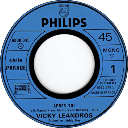 Vicky Leandros : Après Toi (7", Single, Mono)